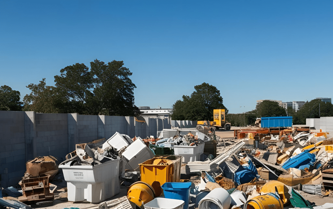 Piles of junk in a heap ready for removal from a professional waste services company
